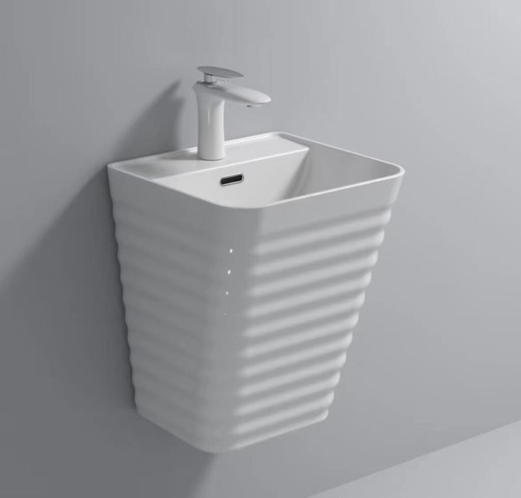 White wall hung basin