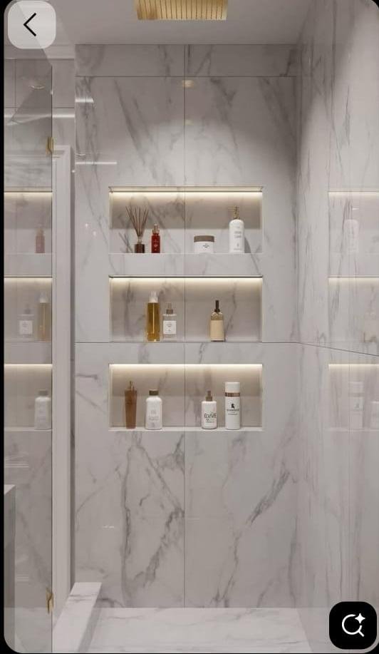 Triple Tier LED Illuminated Shower Niche Shelf