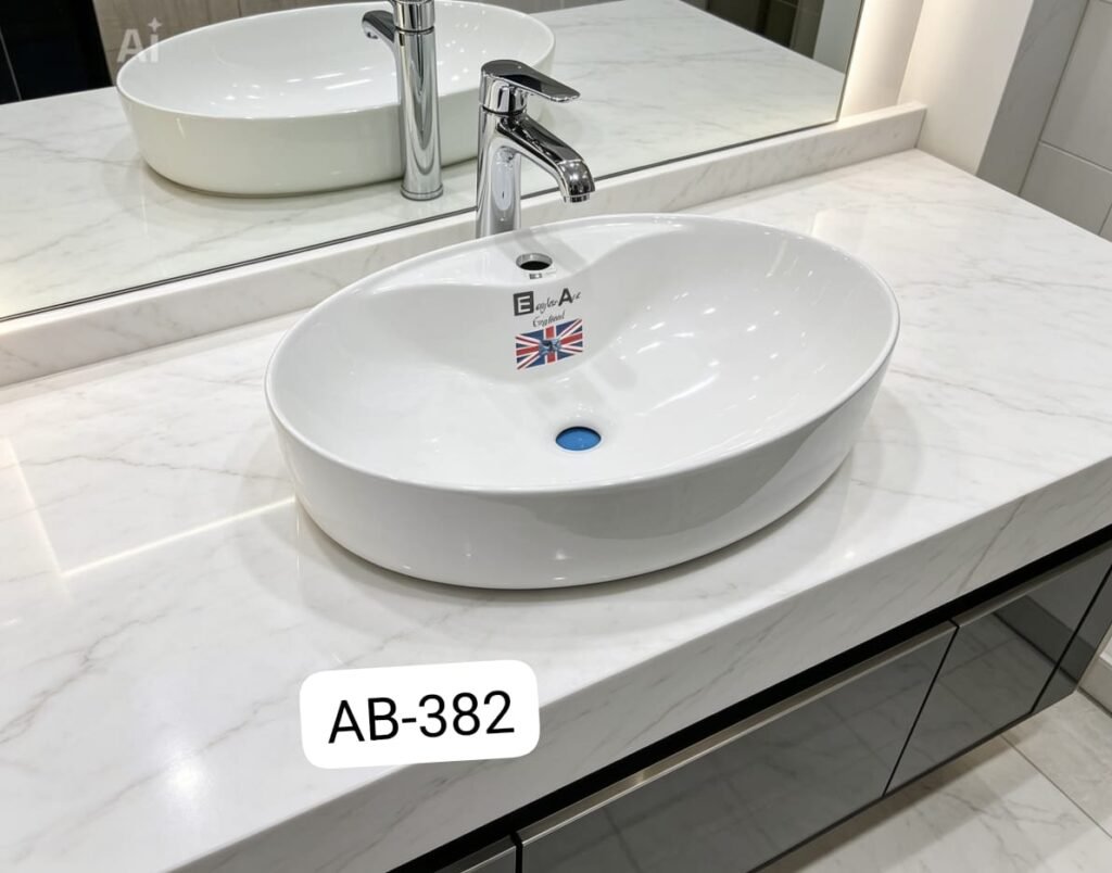 White cabinet basin