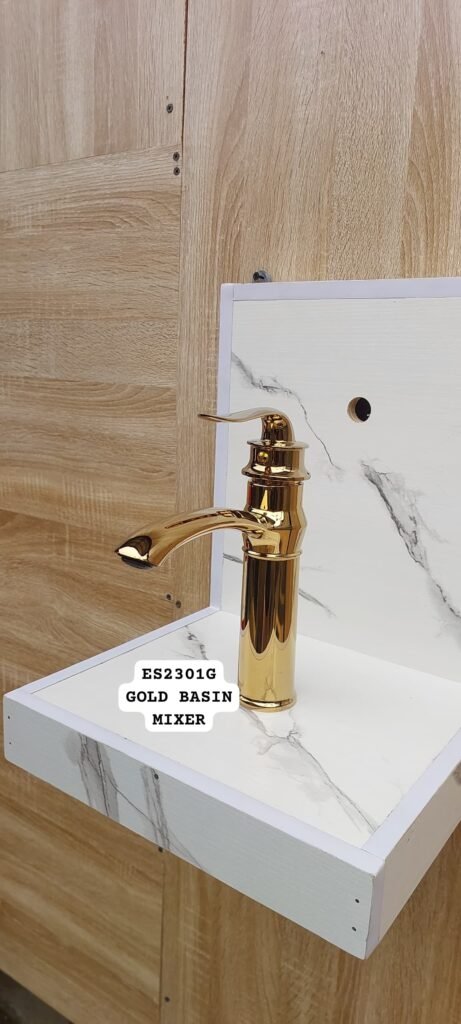 Gold basin mixer